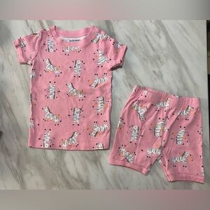 Old Navy Pink Zebra Print Short Sleeve Pajama Set